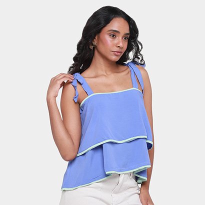 Blusa Assimétrica All Is Love Bossa Flex com Babado Feminina - Feminino