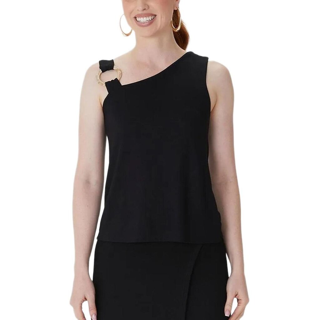 Blusa Assimétrica Malwee 1000132930 Feminina Viscose Stretch T. P/XGG