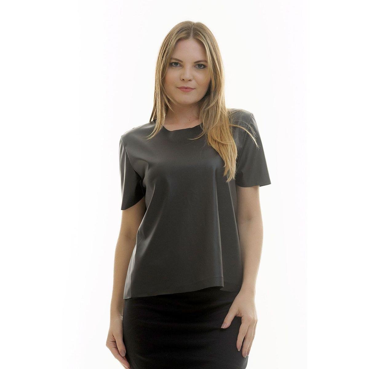 blusa de couro feminina