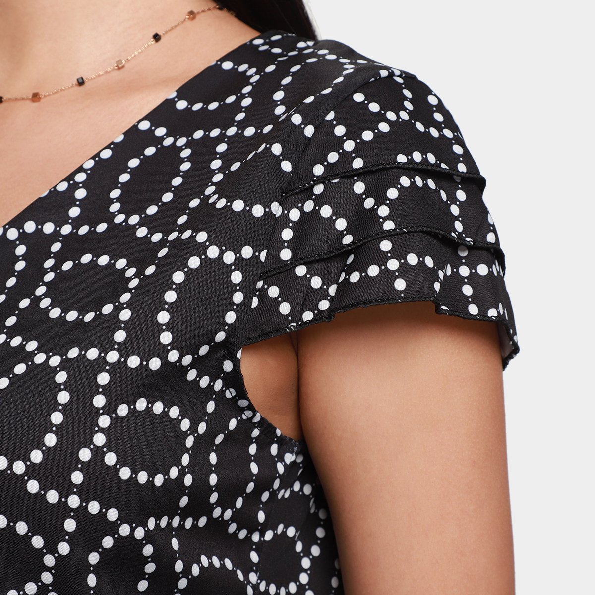Blusa Ayaka Estampada Decote V Feminina - 2