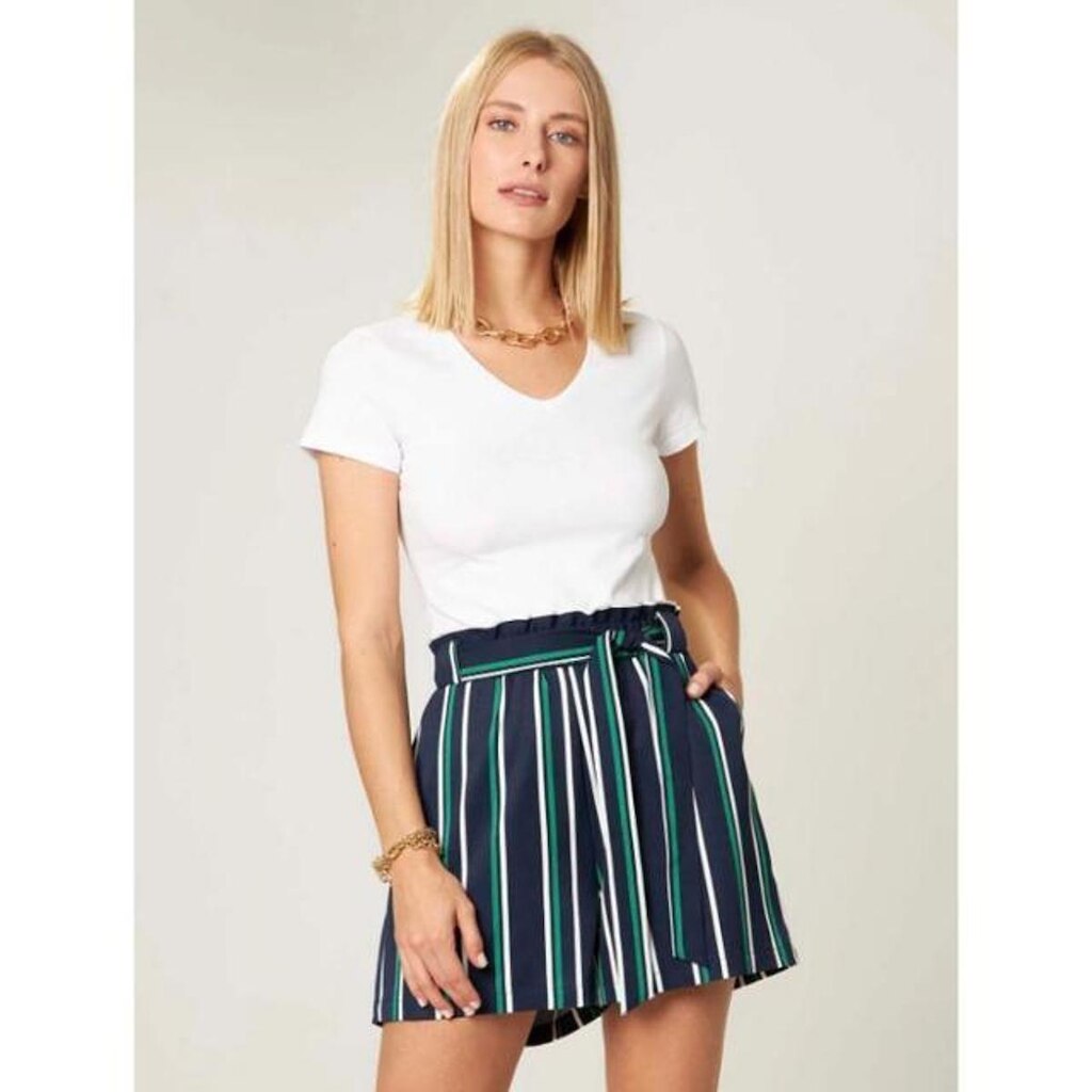Blusa Baby Look Feminina Gola V Cotton Malwee Ref. 04502