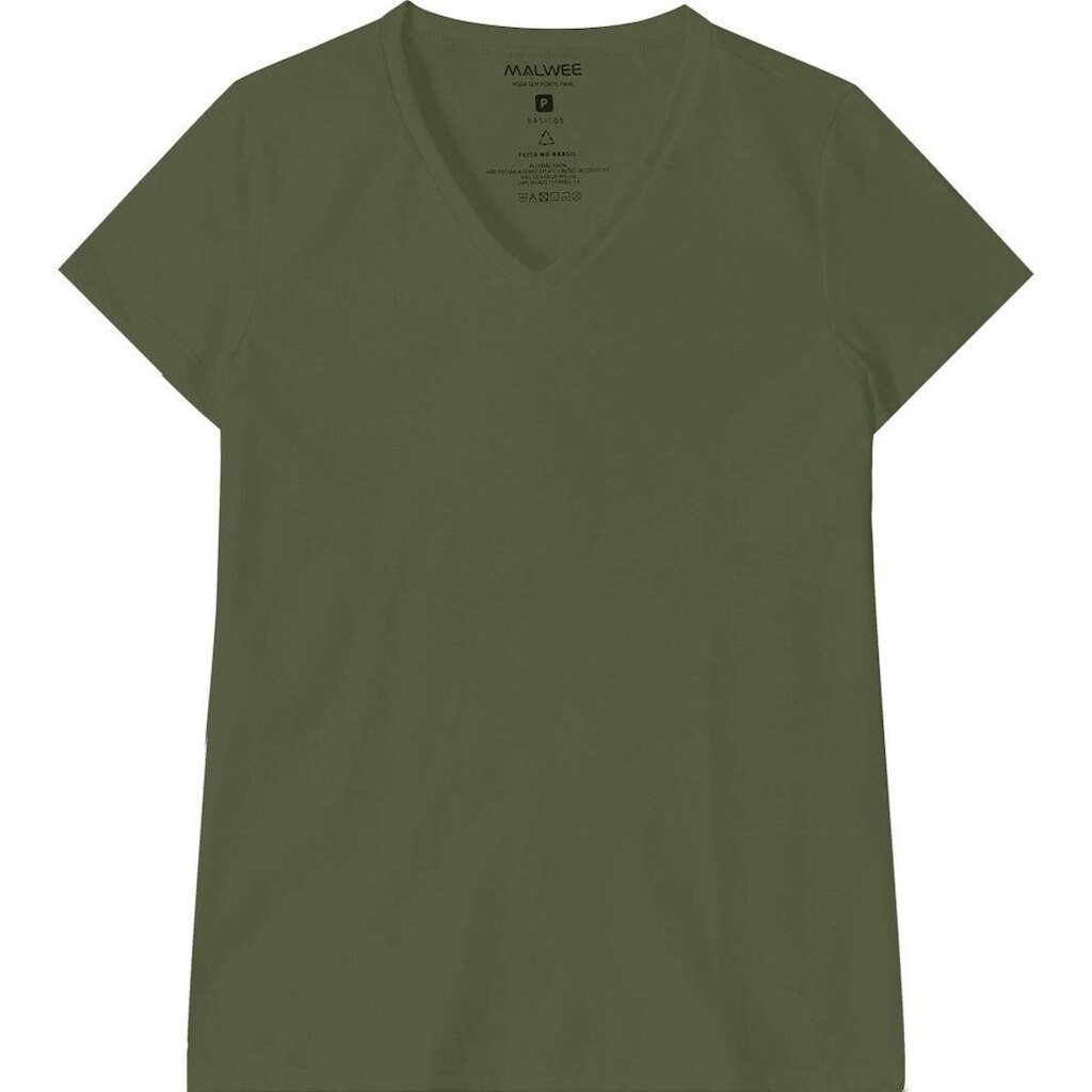 Blusa Baby Look Feminina Gola V Malwee Ref. 47373