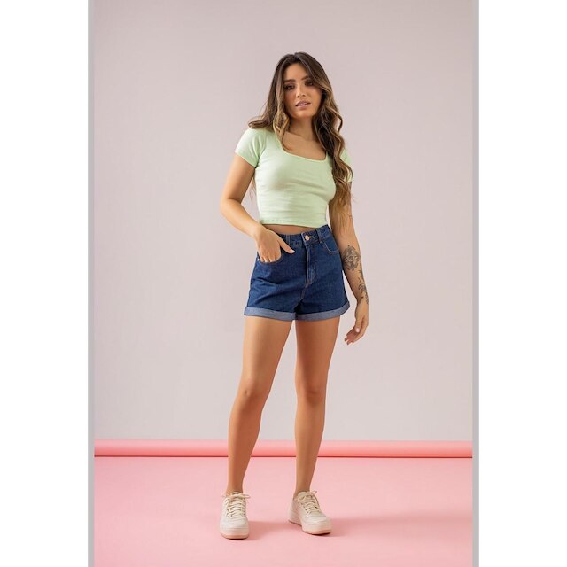 Blusa Básica em Malha Canelada Just Basic