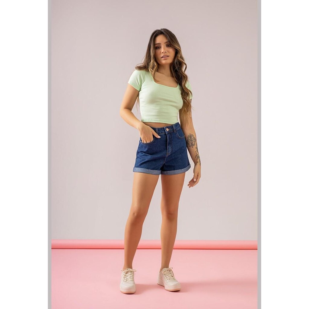 Blusa Básica em Malha Canelada Just Basic