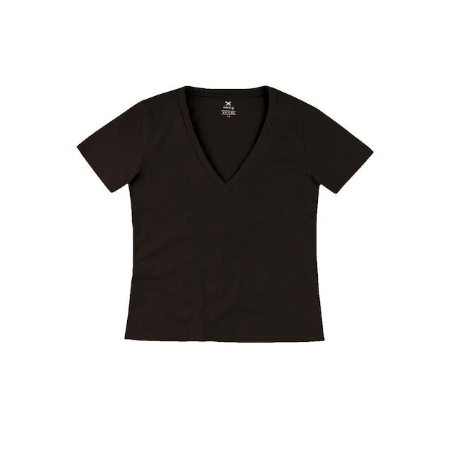 Blusa Básica Hering em Algodão Com Decote V Feminina
