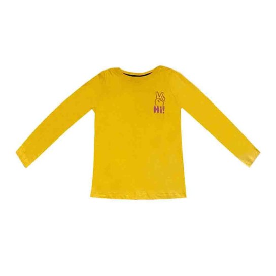 Blusa Básica Hering Kids Infantil Menina Manga Longa Mostarda