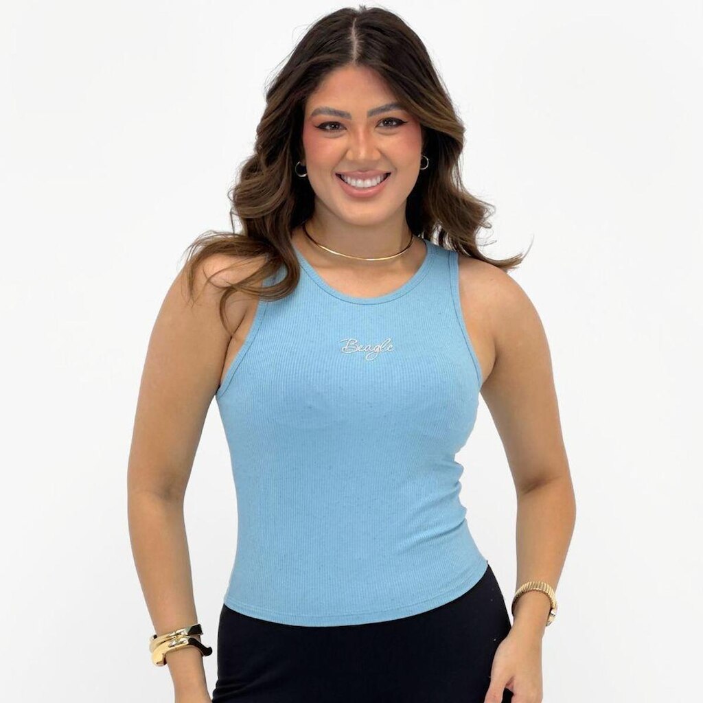 Blusa Beagle Regata Cropped Canelada Feminina