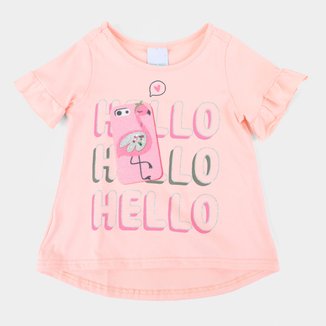 Blusa Bebê Malwee Hello Glitter Feminina