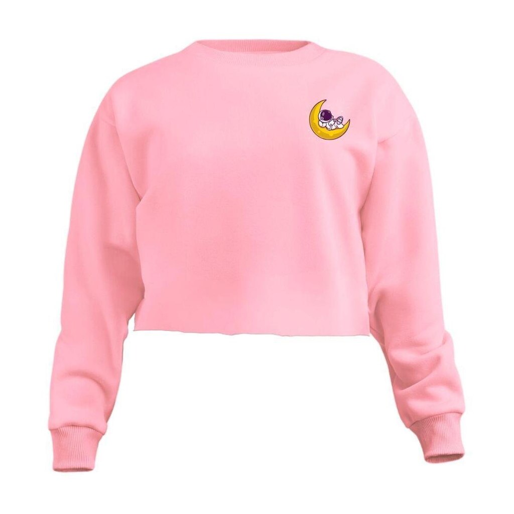 Blusa Calttony Moletom Lua Astronauta Feminino