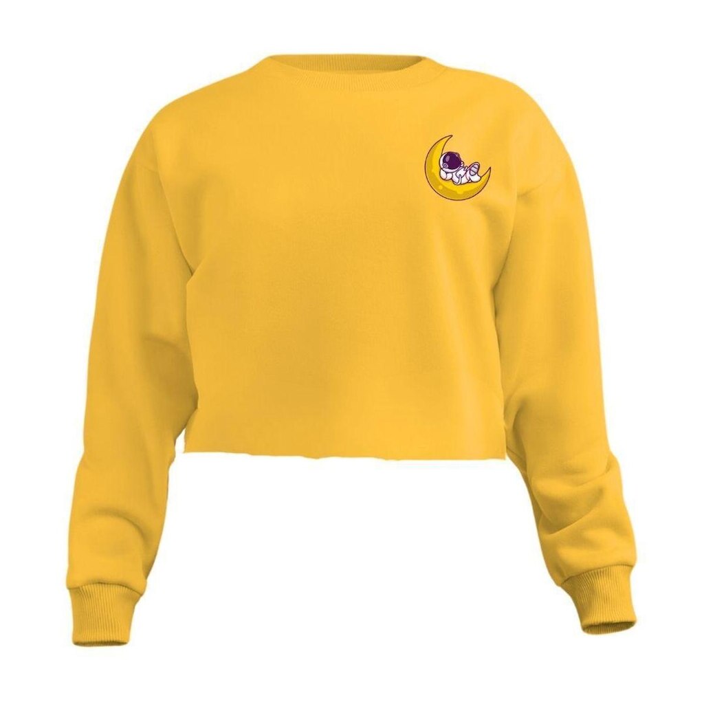 Blusa Calttony Moletom Lua Astronauta Feminino
