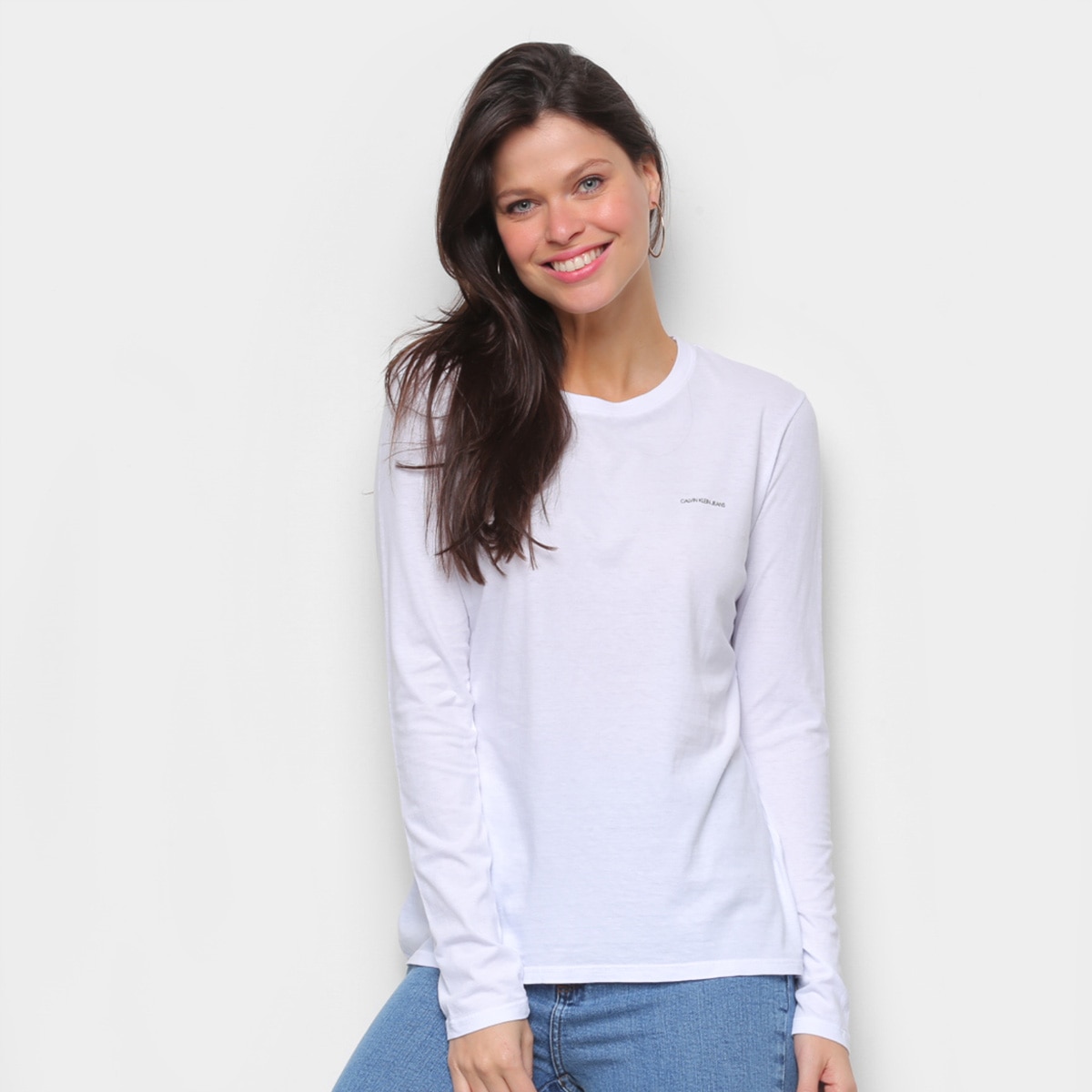 blusa manga longa feminina calvin klein