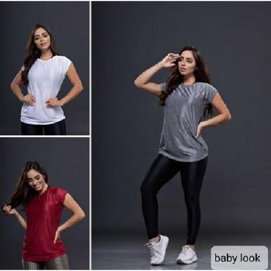 Blusa Camisa com Manga Furadinha Malha Fria - Cinza Menor preço em Blusa Camisa com Manga Furadinha Malha Fria - Cinza