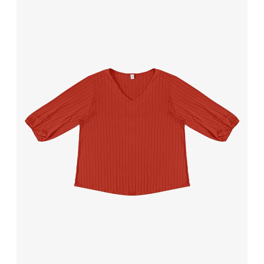 Blusa Canelada Plus Infinita Cor Laranja