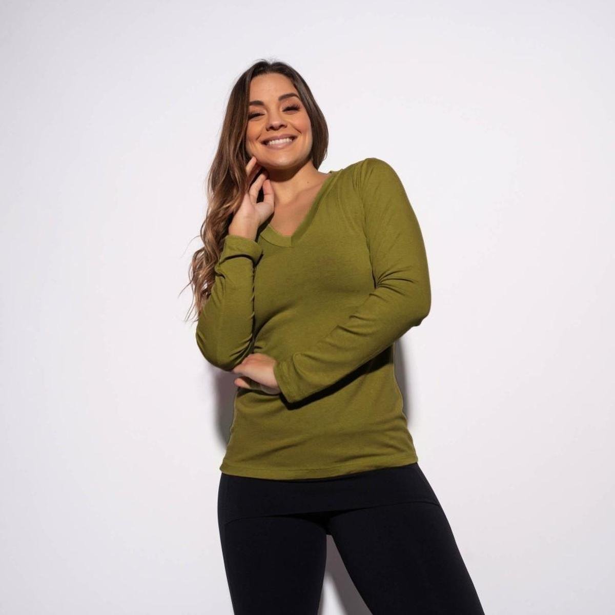 blusa caqui feminina