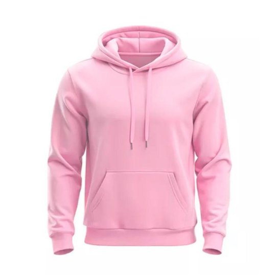 Blusa Casaco Moletom Masculino Canguru Casual Capuz Rosa Netshoes