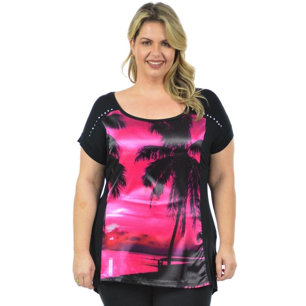 Blusa cetim luxo plus size fenomenal Vermelho 52