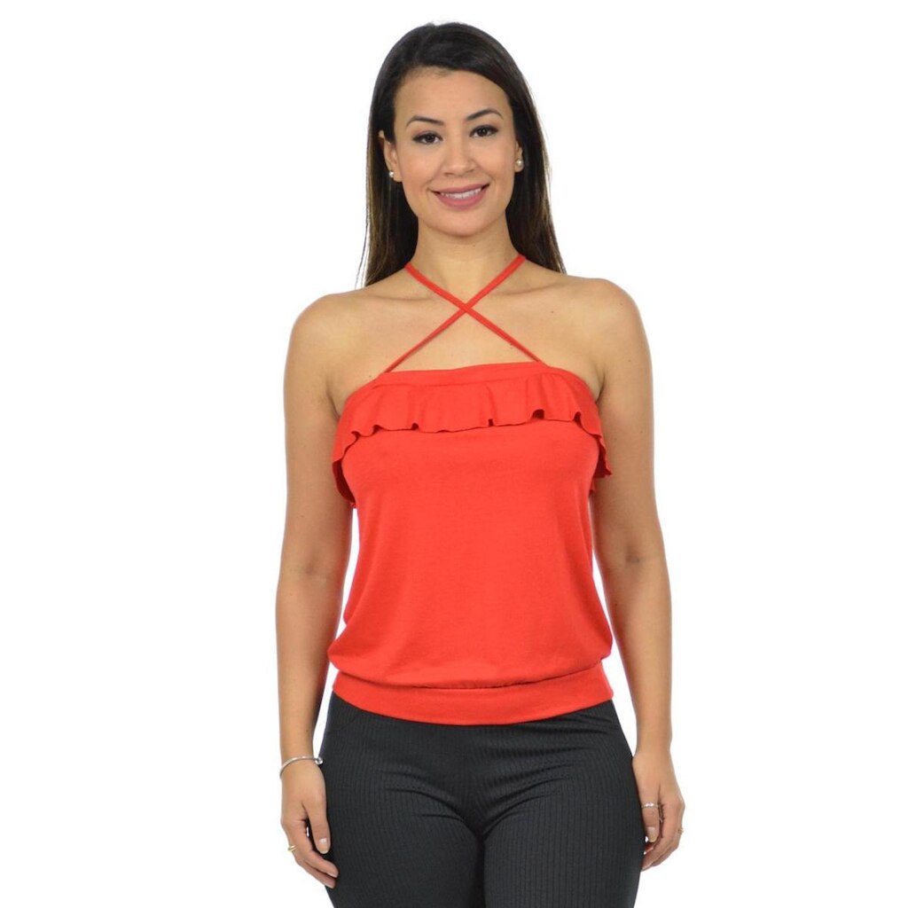 Blusa com Laço e Babado Fenomenal Vermelho G