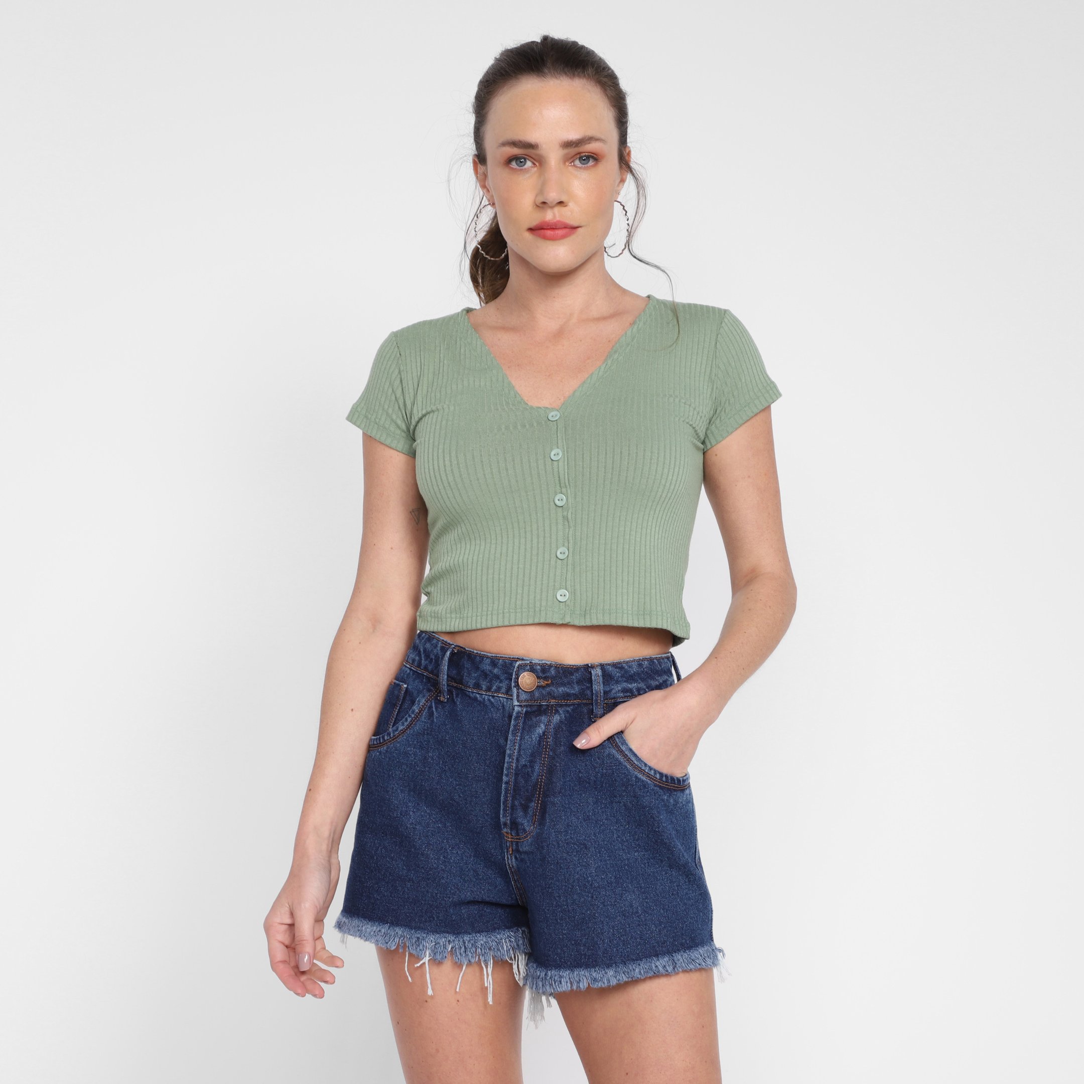 blusa cropped canelada