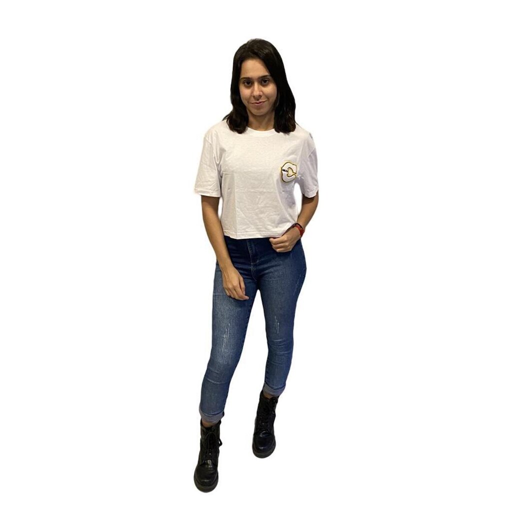 Blusa Cropped Cavalera Comfort Patch Branco