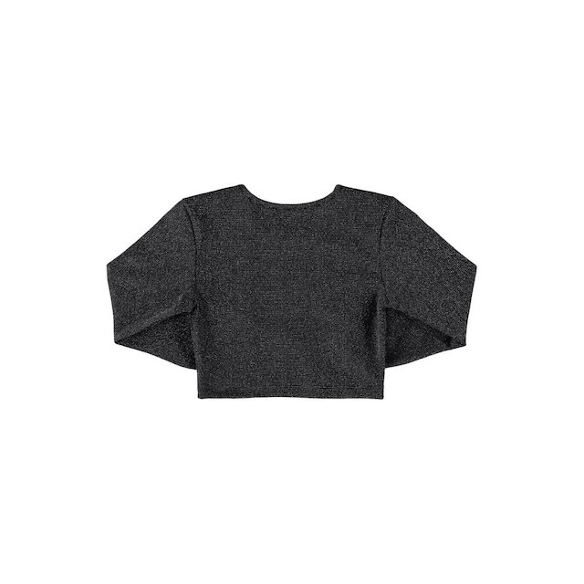 Blusa Cropped em Malha com Lurex Juvenil Gloss