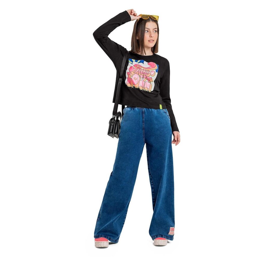 Blusa Cropped em Meia Malha Juvenil Gloss