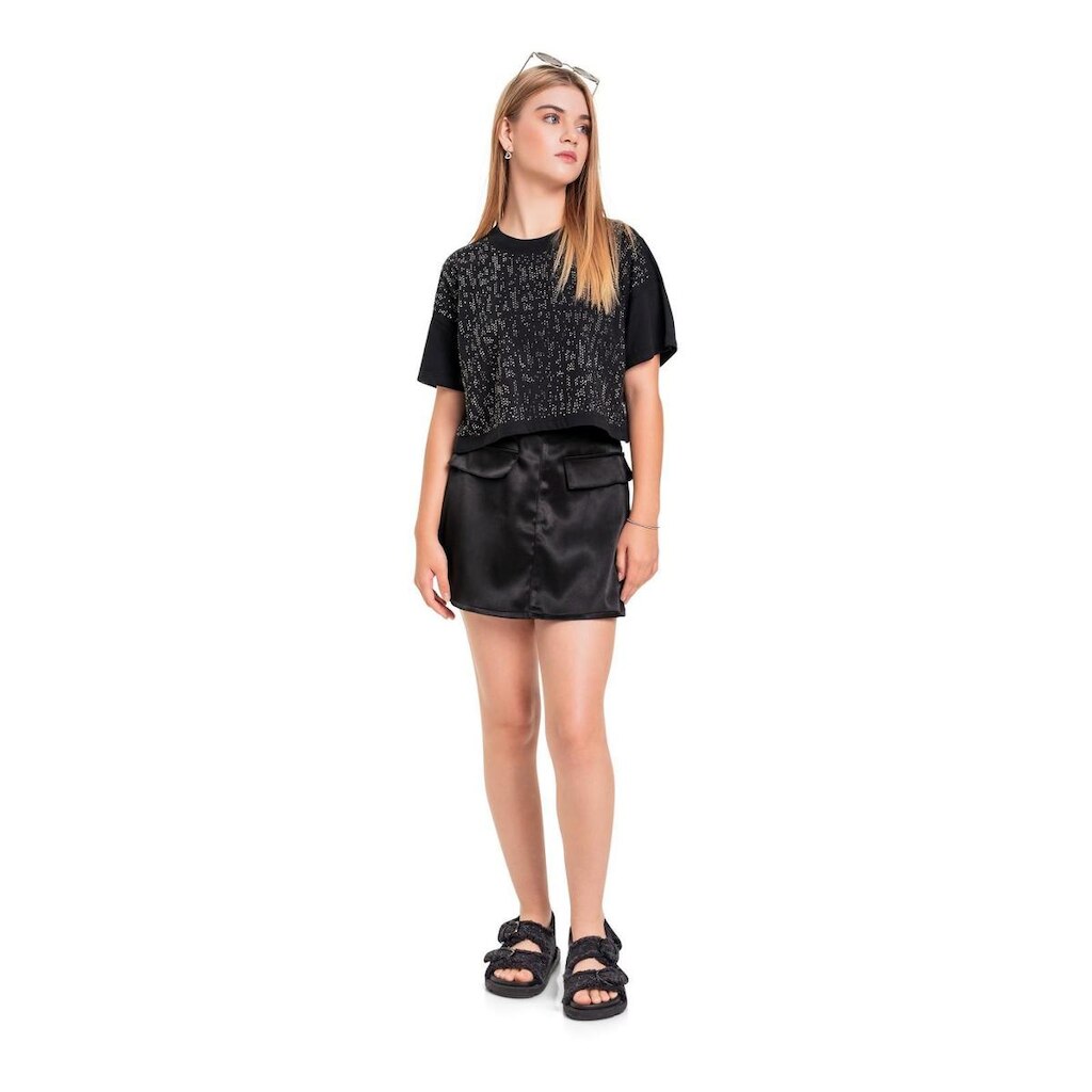 Blusa Cropped em Meia Malha Juvenil Gloss