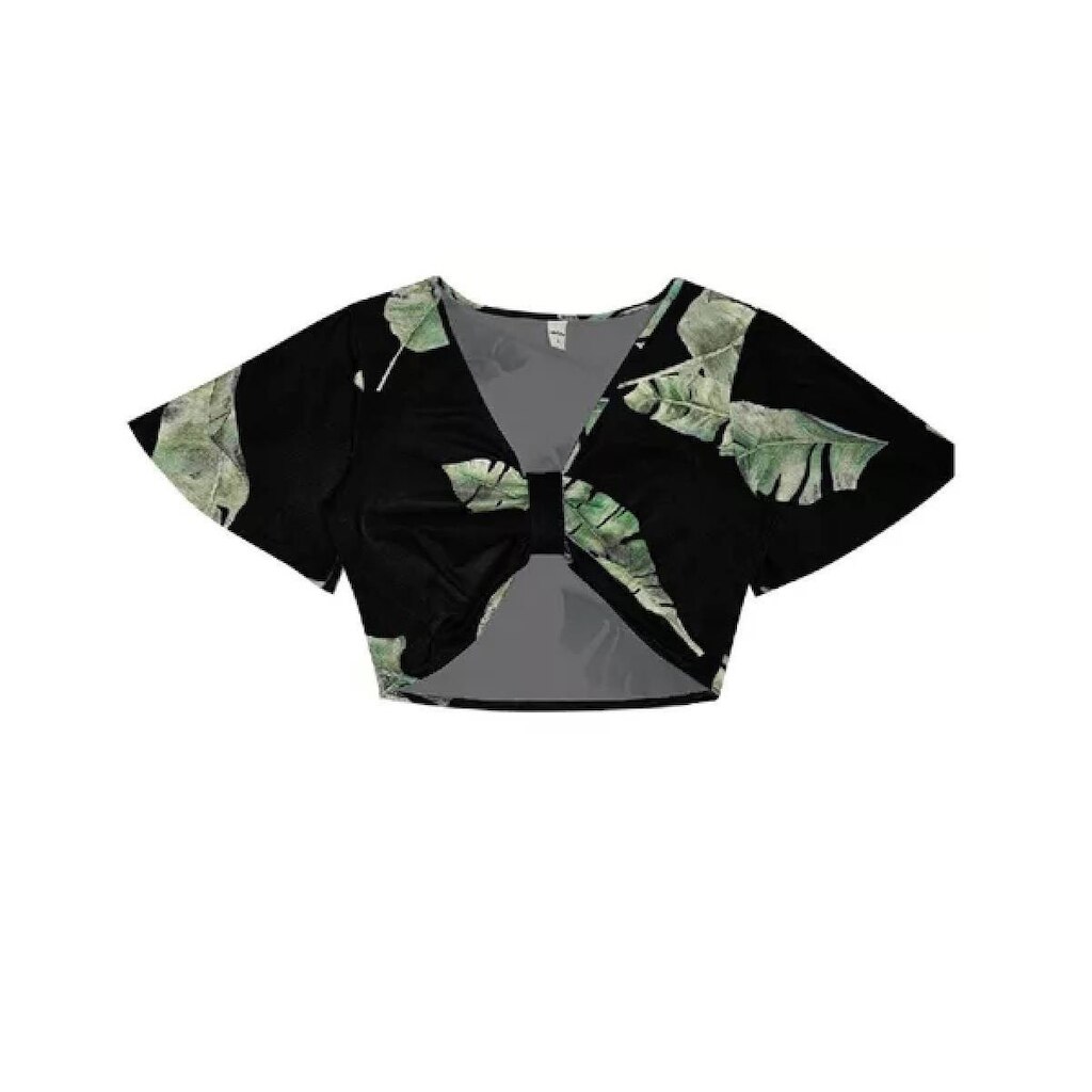 Blusa Cropped Feminina Folhagem