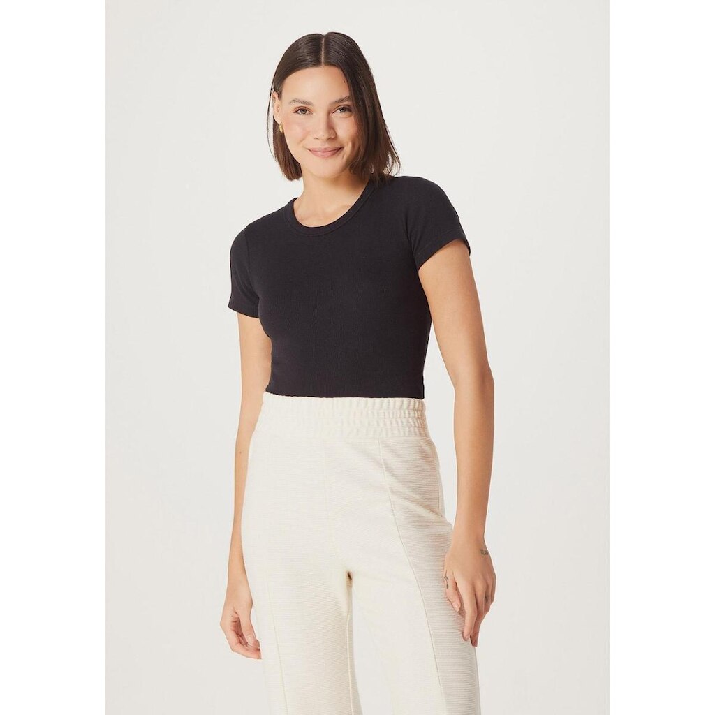 Blusa Cropped Hering Canelada Feminina