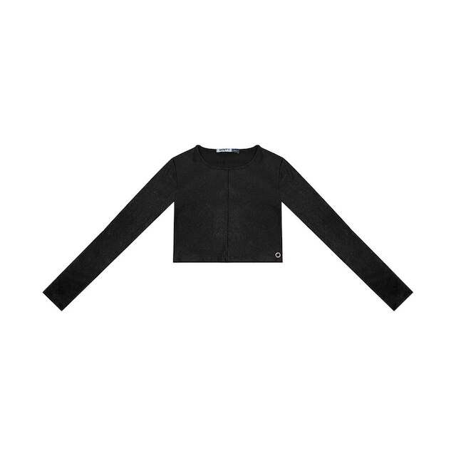 Blusa Cropped Juvenil Manga Longa Minty