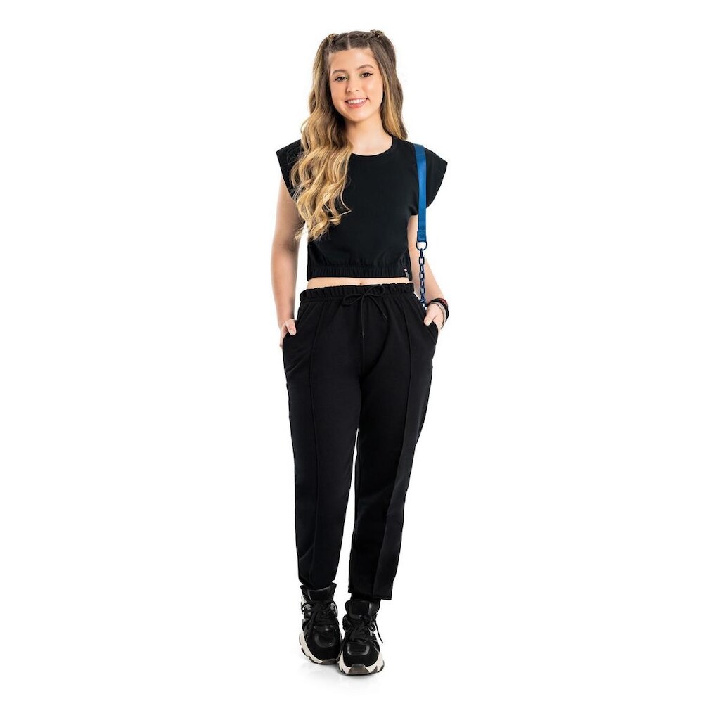 Blusa Cropped Manga Curta Juvenil Feminina Gloss