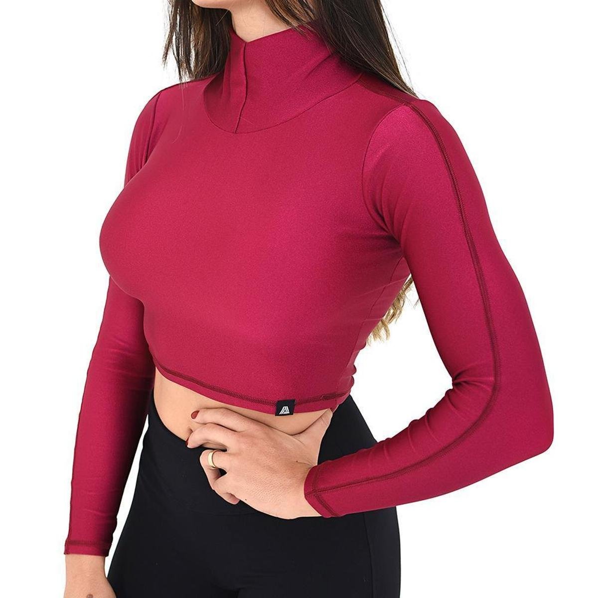 blusa vinho manga longa