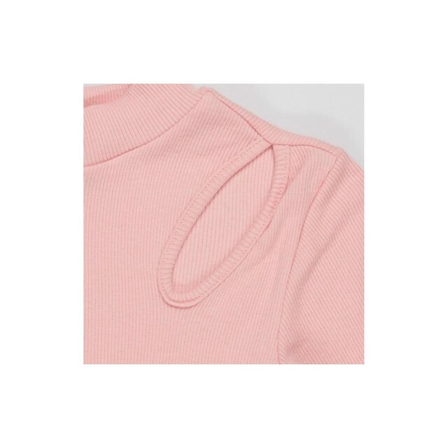 Blusa Cropped Manga Longa Juvenil com Detalhe Vazado Gloss