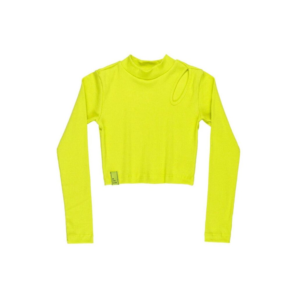 Blusa Cropped Manga Longa Juvenil com Detalhe Vazado Gloss