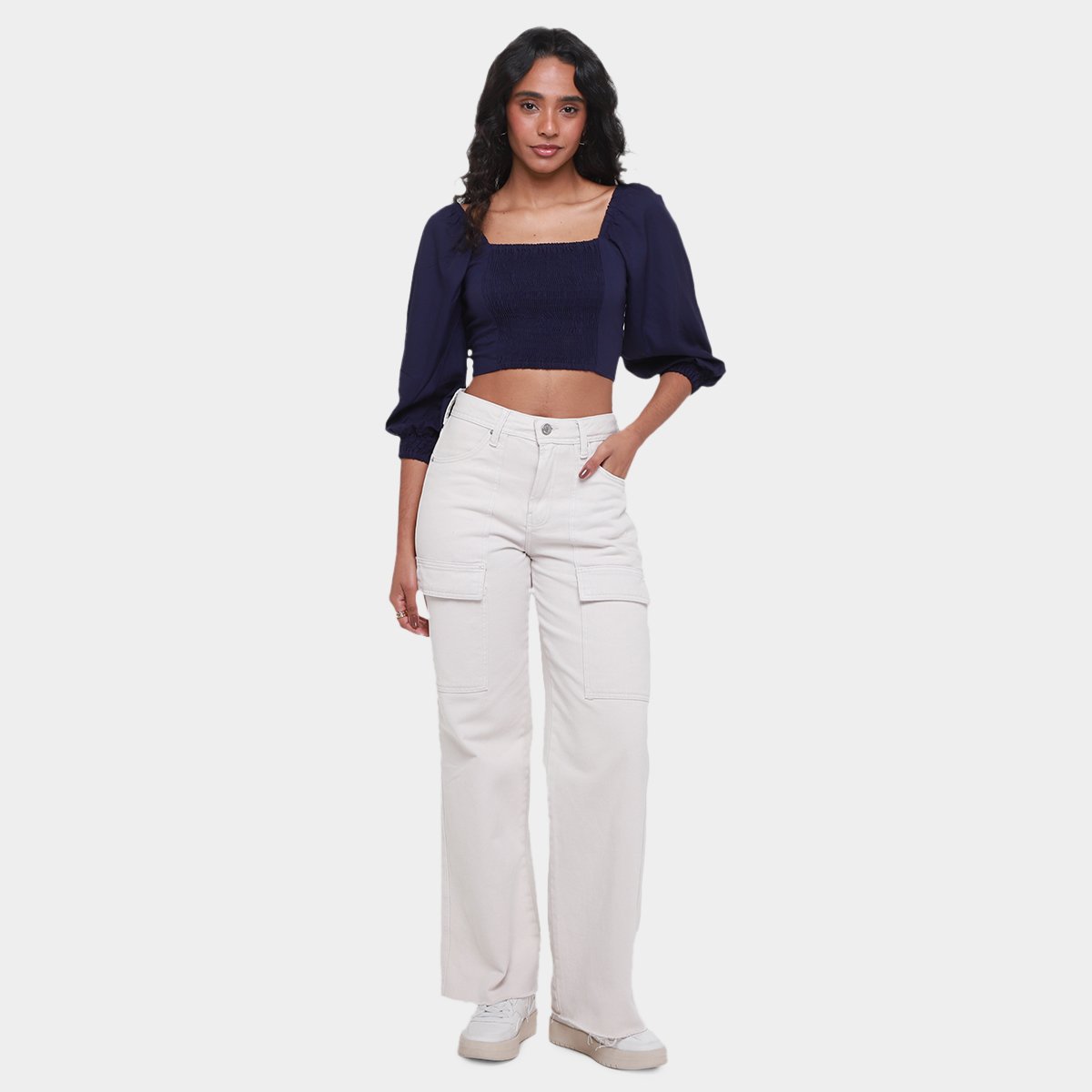 Blusa Cropped Mercatto Amarração Costas Feminina - 3