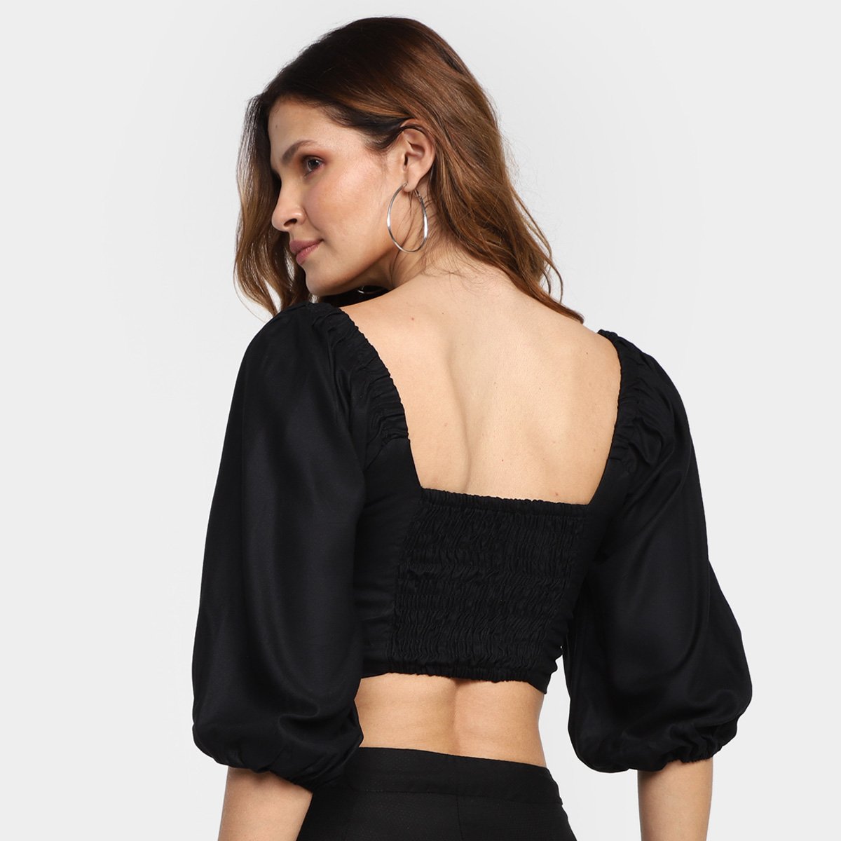 Blusa Cropped Mercatto Ombro a Ombro Feminina - 1