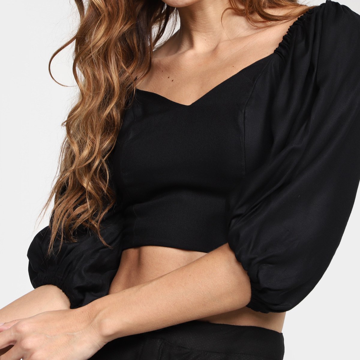 Blusa Cropped Mercatto Ombro a Ombro Feminina - 2