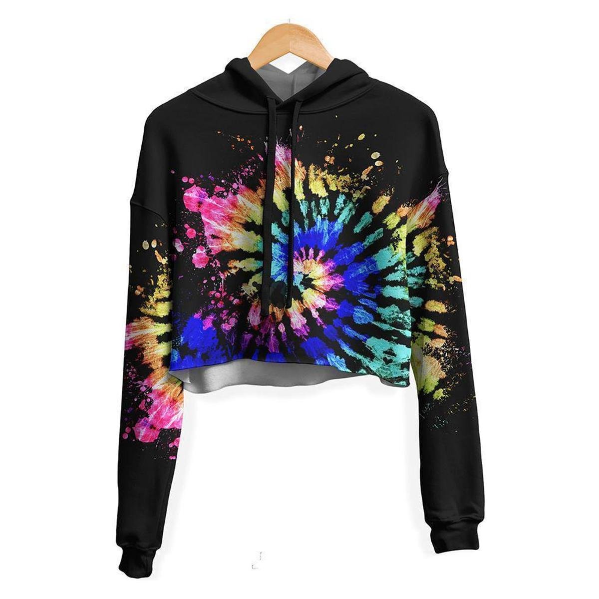 Blusa de moletom feminina tie dye Clearance