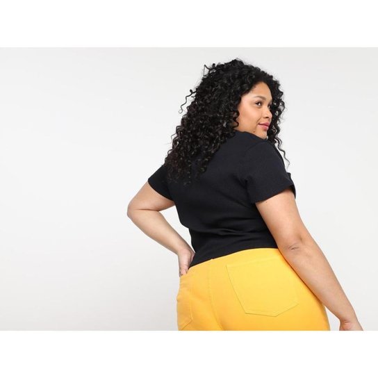 Blusa Cropped Vista   Canelada Amarração