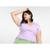 Blusa Cropped Vista   Canelada Amarração - Lilás
