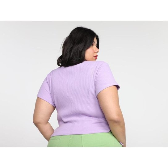 Blusa Cropped Vista   Canelada Amarração