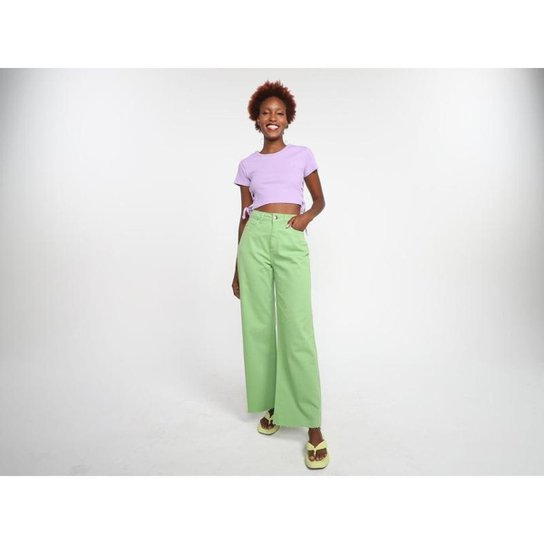 Blusa Cropped Vista   Canelada Amarração