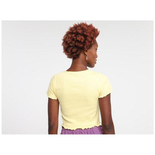 Blusa Cropped Vista   Canelada Decote