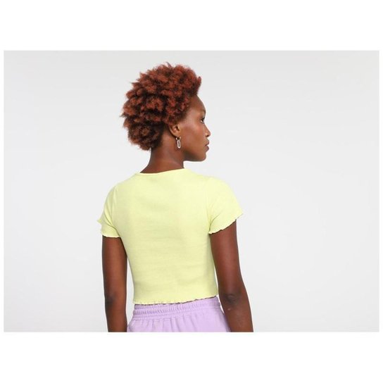 Blusa Cropped Vista   Canelada Decote