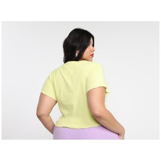 Blusa Cropped Vista   Canelada Decote