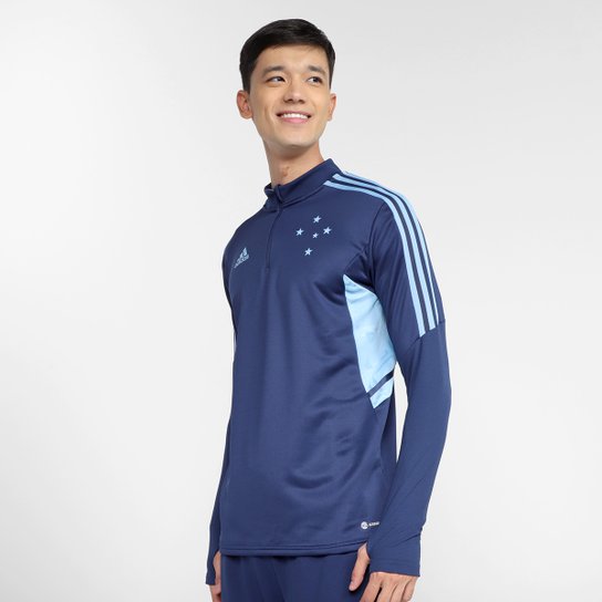 Blusa Cruzeiro Treino 22/23 Adidas Comissão Técnica Masculina - Azul Royal Menor preço em Blusa Cruzeiro Treino 22/23 Adidas Comissão Técnica Masculina - Azul Royal