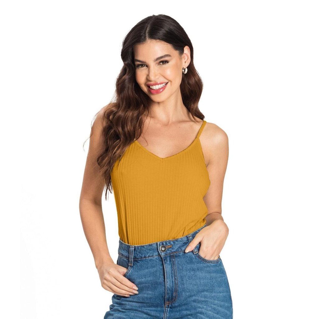 Blusa de Alça Feminina Básica Rovitex Roxo