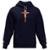 Blusa De Frio Fechada Com Capuz E Estampa Cruz Moletom Canguru - Azul Escuro