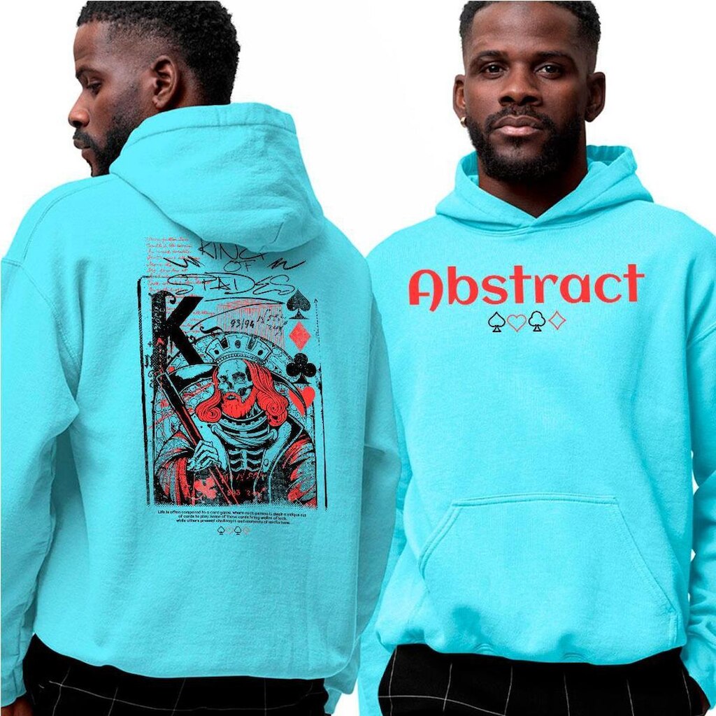 Blusa De Frio Moletom‎ Abstract Letter King Of Spades