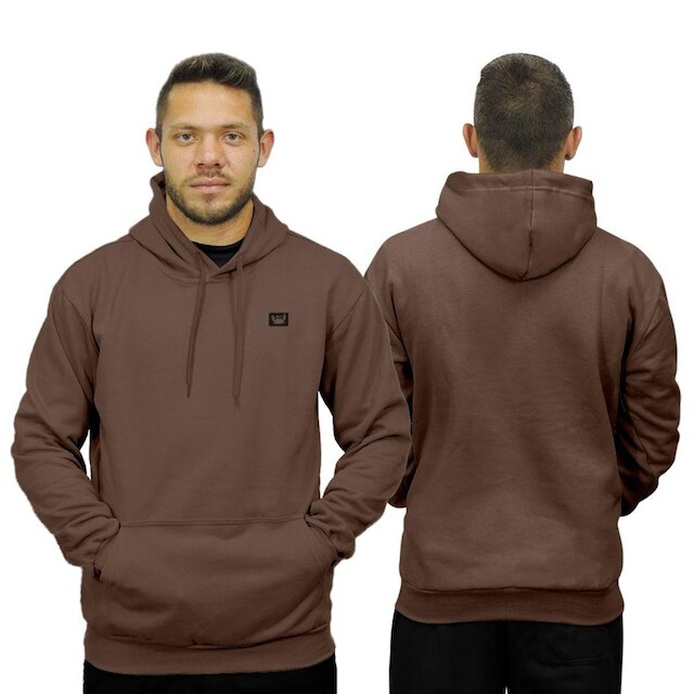 Blusa de Frio Moletom Canguru com Capuz Macio Relaxado Siri