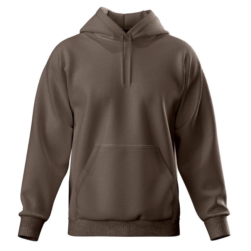 Blusa de Frio Moletom Canguru Com Capuz Masculino Liso Casual